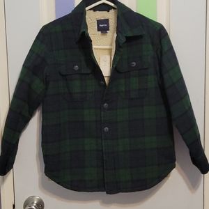 Green Plaid Kids Sweater Coat
